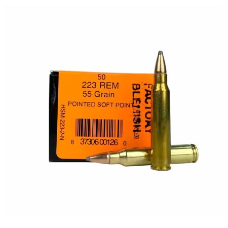 HSM Factory Blemish .223 Remington 55 Gr. Pointed Soft Point- Box of 50