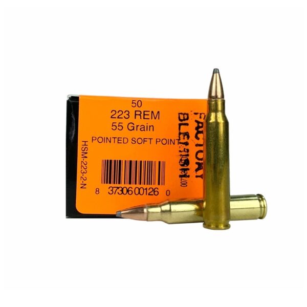 HSM Factory Blemish .223 Remington 55 Gr. Pointed Soft Point- Box of 50