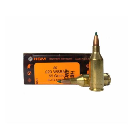 HSM Factory Blemish .223 Winchester Super Short Magnum (WSSM) 55 Gr. Sierra BlitzKing- Box of 20