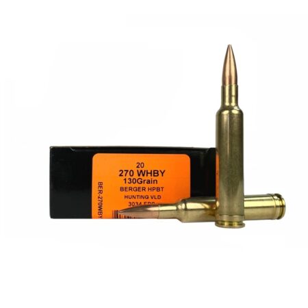 HSM .270 Weatherby Magnum 130 Gr. Berger Hunting VLD Hollow Point Boat Tail- Box of 20