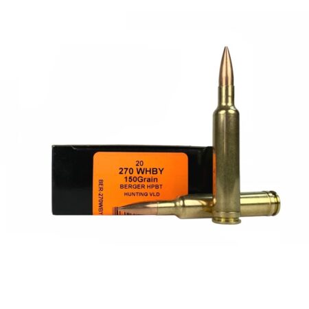 HSM .270 Weatherby Magnum 150 Gr. Berger Hunting VLD Hollow Point Boat Tail- Box of 20