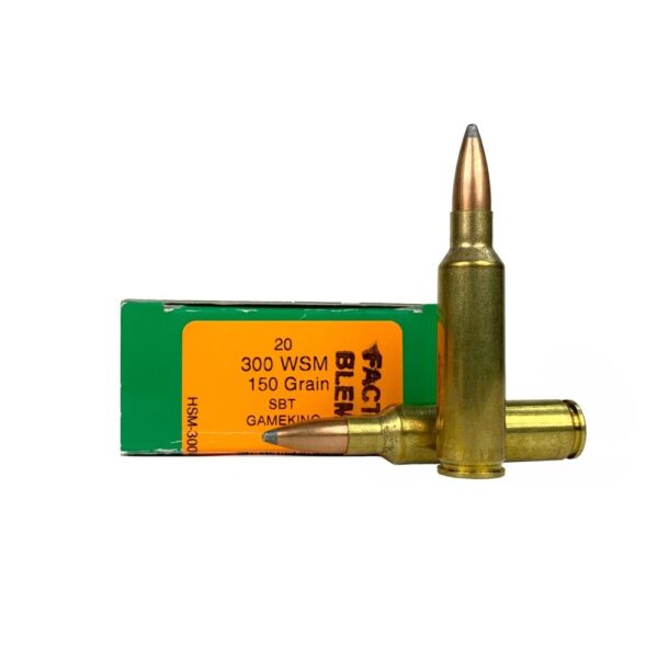 HSM Factory Blemish .300 Winchester Short Magnum (WSM) 150 Gr. Sierra GameKing Soft Point Boat Tail- Box of 20