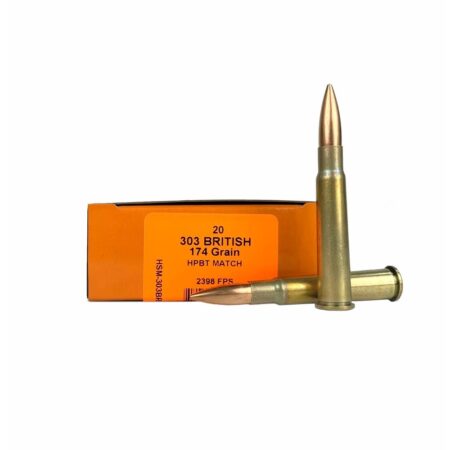 HSM .303 British 174 Gr. Hollow Point Boat Tail Match- Box of 20