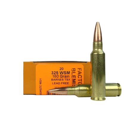 HSM Factory Blemish .325 Winchester Short Magnum 180 Gr. Barnes TSX Hollow Point- Lead-Free- Box of 20