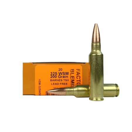 HSM Factory Blemish .325 Winchester Short Magnum 200 Gr. Barnes TSX Hollow Point- Lead-Free- Box of 20