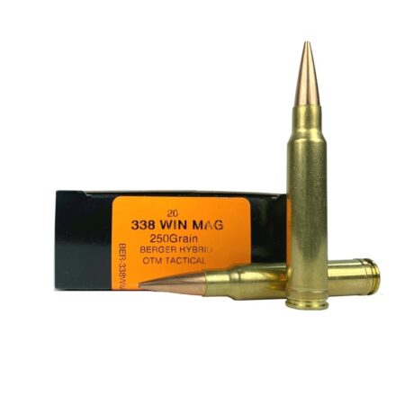 HSM Trophy Gold .338 Winchester Magnum 250 Gr. Berger Hybrid Open Tip Match Tactical- Box of 20