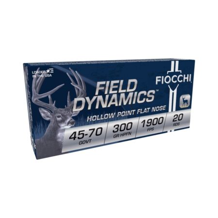 Fiocchi Field Dynamics .45-70 Government 300 Gr. Hollow Point Flat Nose- Box of 20