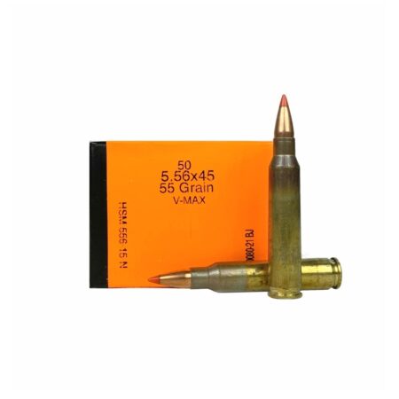 HSM 5.56x45mm NATO 55 Gr. Hornady V-Max Polymer Tip- Box of 50