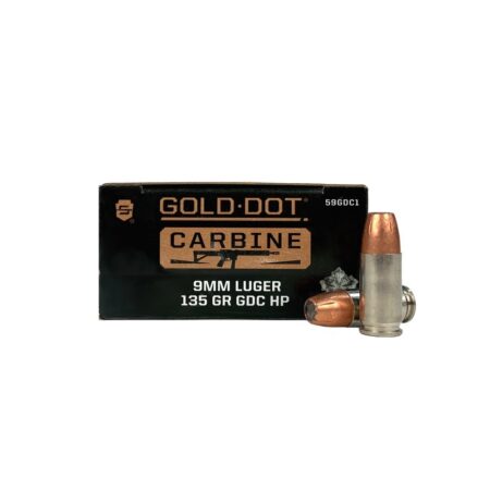 Speer Gold Dot Carbine 9mm Luger 135 Gr. G2 Gold Dot Jacketed Hollow Point- Box of 50