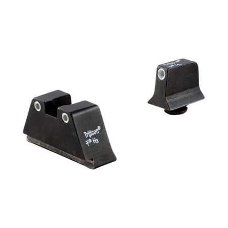 Trijicon Standard Glock Suppressor/Optic Height Night Sight Set, 3-Dot, White Outline/Tritium Green Dot- Steel Matte