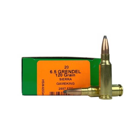 HSM 6.5mm Grendel 120 Gr. Sierra GameKing Soft Point Boat Tail- Box of 20