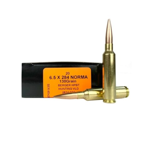 HSM Factory Blemish Trophy Gold 6.5x284 Norma 130 Gr. Berger Hollow Point Boat Tail Hunting VLD- Box of 20