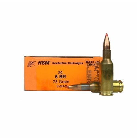 HSM Factory Blemish 6mm BR 75 Gr. Hornady V-Max- Box of 20