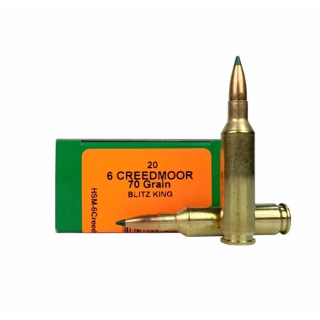 HSM 6mm Creedmoor 70 Gr. Sierra Blitzking- Box of 20