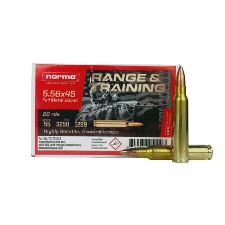 Norma Range & Training 5.56x45mm 55 Gr. Full Metal Jacket- Box of 20