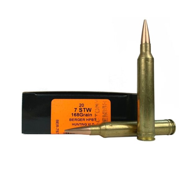 HSM Factory Blemish Trophy Gold 7mm STW 168 Gr. Berger Hunting VLD Hollow Point Boat Tail- Box of 20