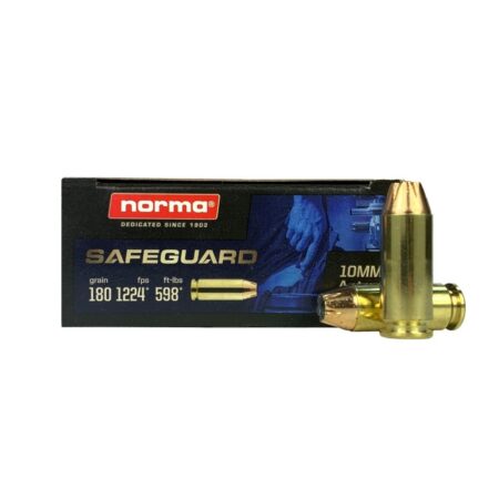 Norma Safeguard 10mm Auto 180 Gr. Jacketed Hollow Point- Box of 50
