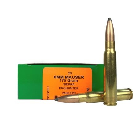 HSM 8mm Mauser 175 Gr. Sierra Pro Hunter Soft Point- Box of 20