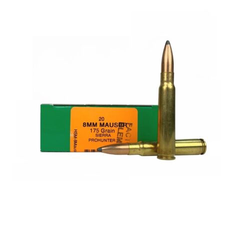 HSM Factory Blemish 8mm Mauser 175 Gr. Sierra Pro Hunter Soft Point- Box of 20