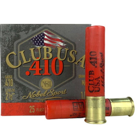 NobleSport Club USA .410 Bore  2-1/2" 1/2 oz #7-1/2 Lead Shot- Box of 25
