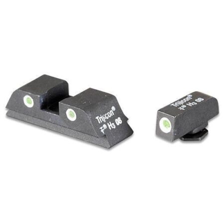 AmeriGlo GLOCK 9mm/.40/.357 Classic 3 Dot Tritium Night Sights- Front and Rear Green with White Outline