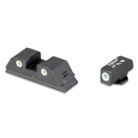 AmeriGlo GLOCK .45 and 10mm Classic 3 Dot Tritium Night Sights- Front and Rear Green with White Outline