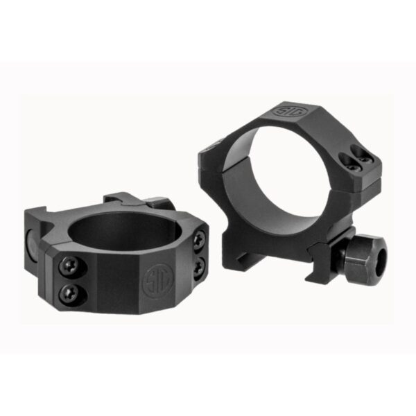 SIG SAUER ALPHA1 Hunting Scope Rings, 1" Low, Aluminum, Complete Set- Black