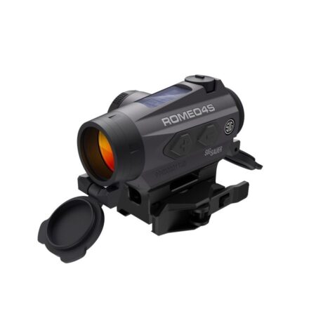 SIG SAUER ROMEO4S 1x20mm Compact Red Dot Sight w/Mount- Ballistic Circle Quad Plex Reticle- Graphite