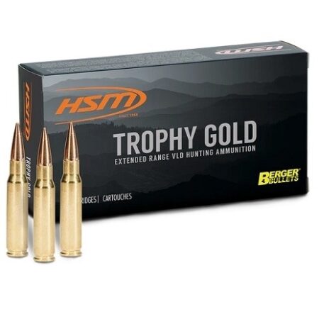 HSM Factory Blemish Trophy Gold .338 Lapua 300 Gr. OTM Tactical Hybrid- Lapua Brass- COAL 3.680- Box of 20