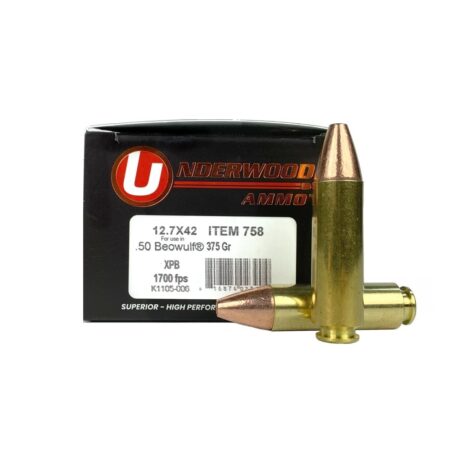 Underwood .50 Beowulf 375 Gr. Solid Copper XPB Hollow Point- Lead Free- Box of 20