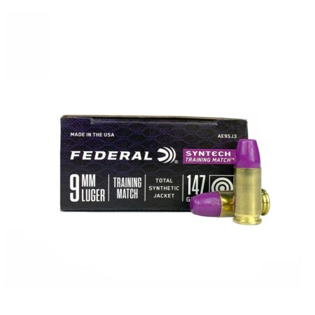 Federal Syntech Training Match 9mm Luger 147 Gr. Total Synthetic Jacket - Box of 50
