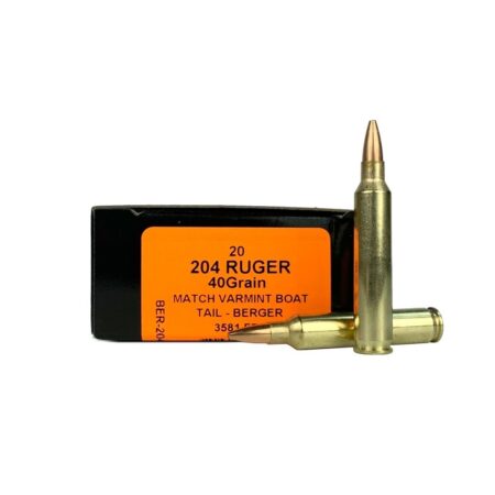 HSM .204 Ruger 40 Gr. Berger Varmint Boat Tail Match- Box of 20