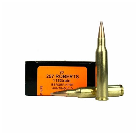 HSM Trophy Gold .257 Roberts 115 Gr. Berger Hunting VLD Hollow Point Boat Tail- Box of 20