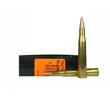 HSM Factory Blemish Trophy Gold .300 H&H Magnum 168 Gr Berger Hunting VLD Hollow Point Boat Tail- Box of 20