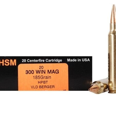 HSM Factory Blemish Trophy Gold .300 Winchester Magnum 185 Gr. Berger Hunting VLD Hollow Point Boat Tail- Box of 20