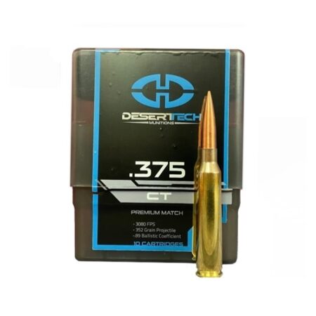 Desert Tech Munitions .375 Chey Tec 352 Gr. Open Tip Match Boat Tail- Box of 10