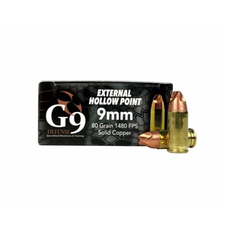 G9 Defense 9mm Luger 80 Gr. External Hollow Point- Lead Free- Box of 20