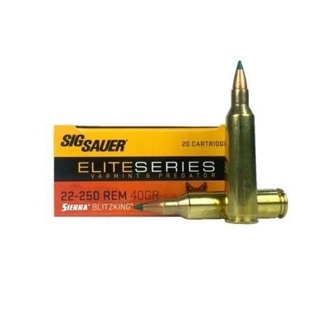 SIG SAUER Elite Series Varmint & Predator .22-250 Remington 40 Gr. Extreme Expansion Sierra Blitzking- Box of 20