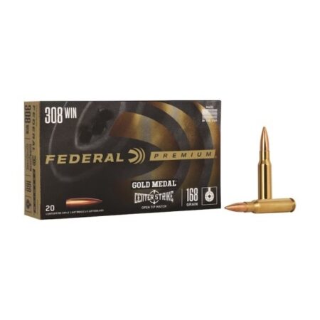 Federal Premium Gold Medal .308 Winchester 168 Gr. Center Strike Open Tip Match- Box of 20
