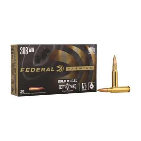 Federal Premium Gold Medal .308 Winchester 175 Gr. Center Strike Open Tip Match- Box of 20