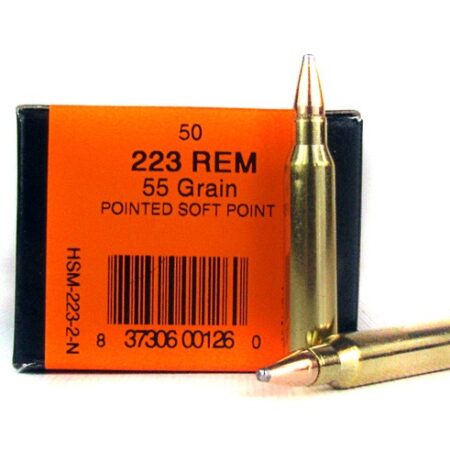 HSM .223 Remington 55 Gr. Pointed Soft Point- Box of 50