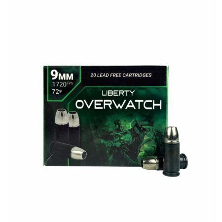 Liberty Overwatch 9mm Luger 72 Gr. Custom Hollow Point Cavity- Lead-Free- Box of 20