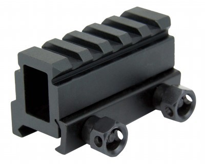 AR15 Picatinny Riser Mount 1.1" Height 5-Slot with Thumb Screws- Black