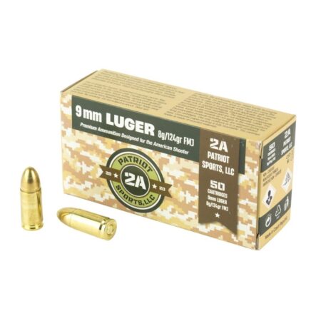 Patriot Sports 9mm Luger 124 Gr. Full Metal Jacket - Box of 50