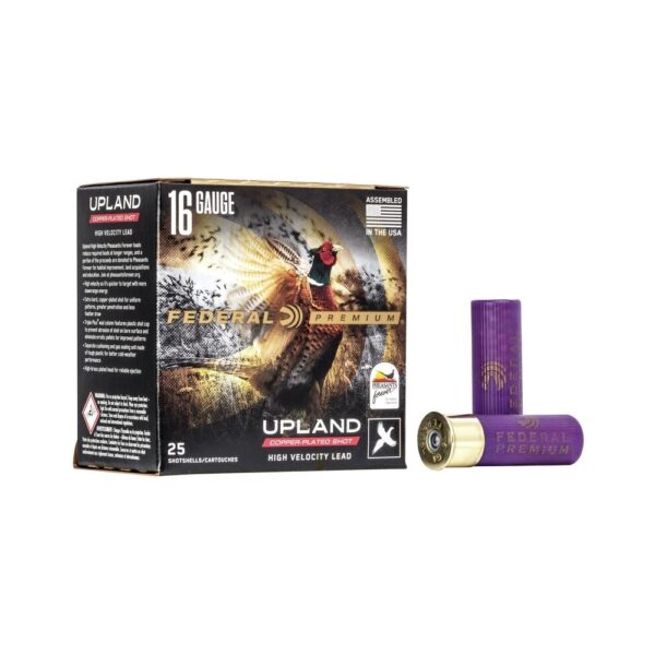 Federal Upland High Velocity 16 Gauge 2-3/4" 1-1/8 oz #5 Copper Plated Shot- Box of 25