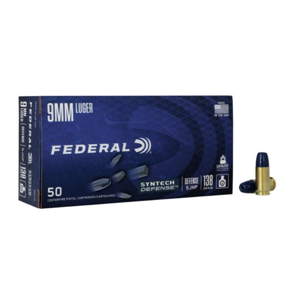 Federal Syntech Defense 9mm Luger 138 Gr. Segmented Jacketed Hollow Point- Box of 50