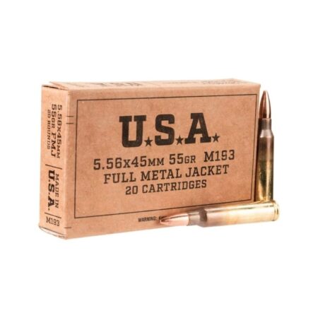 Winchester USA Service Grade 5.56x45mm NATO 55 Gr. M193 Full Metal Jacket- Box of 20