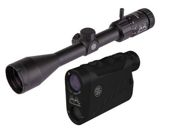 SIG SAUER BuckMasters Combo Kit 3-12x44mm Rifle Scope + 6x22mm Laser Range Finder- Black