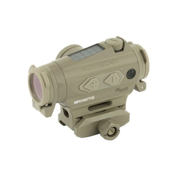 SIG SAUER ROMEO4T 1x20mm Compact Red Dot Sight w/Mount- Ballistic Circle Dot Reticle- FDE