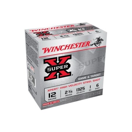 Winchester Super-X High Velocity 12 Gauge 2-3/4" 1 oz #6 Steel Shot- Lead Free- Box of 25